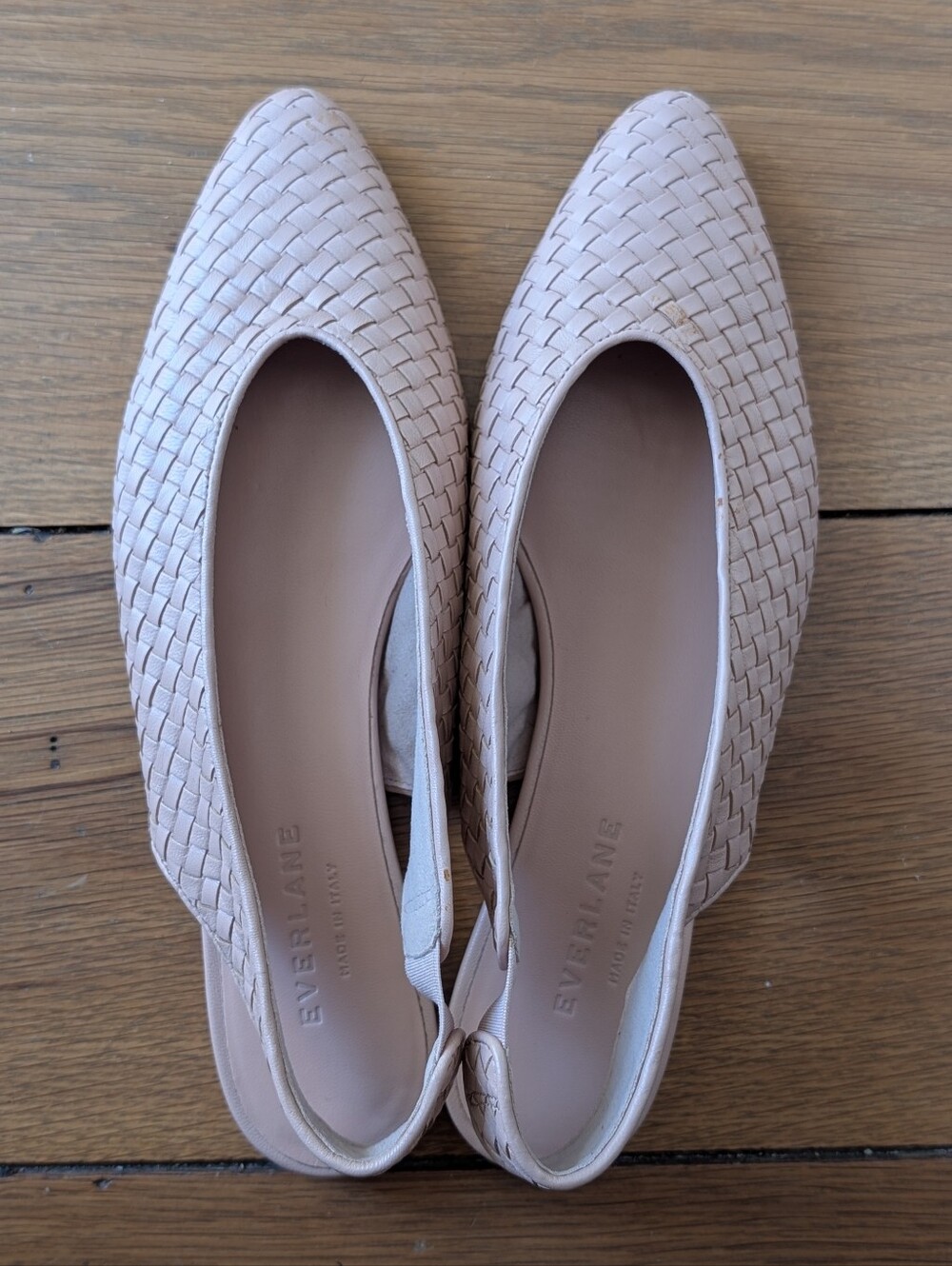 Everlane V Slingback Woven Italian Leather Flats 7